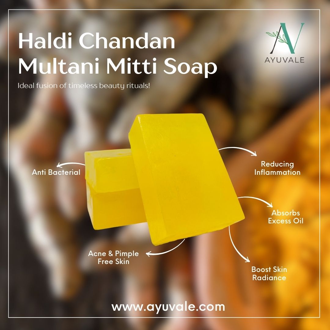 Haldi Chandan Multani Mitti Hand Made Bath Soap (Pack of 3)